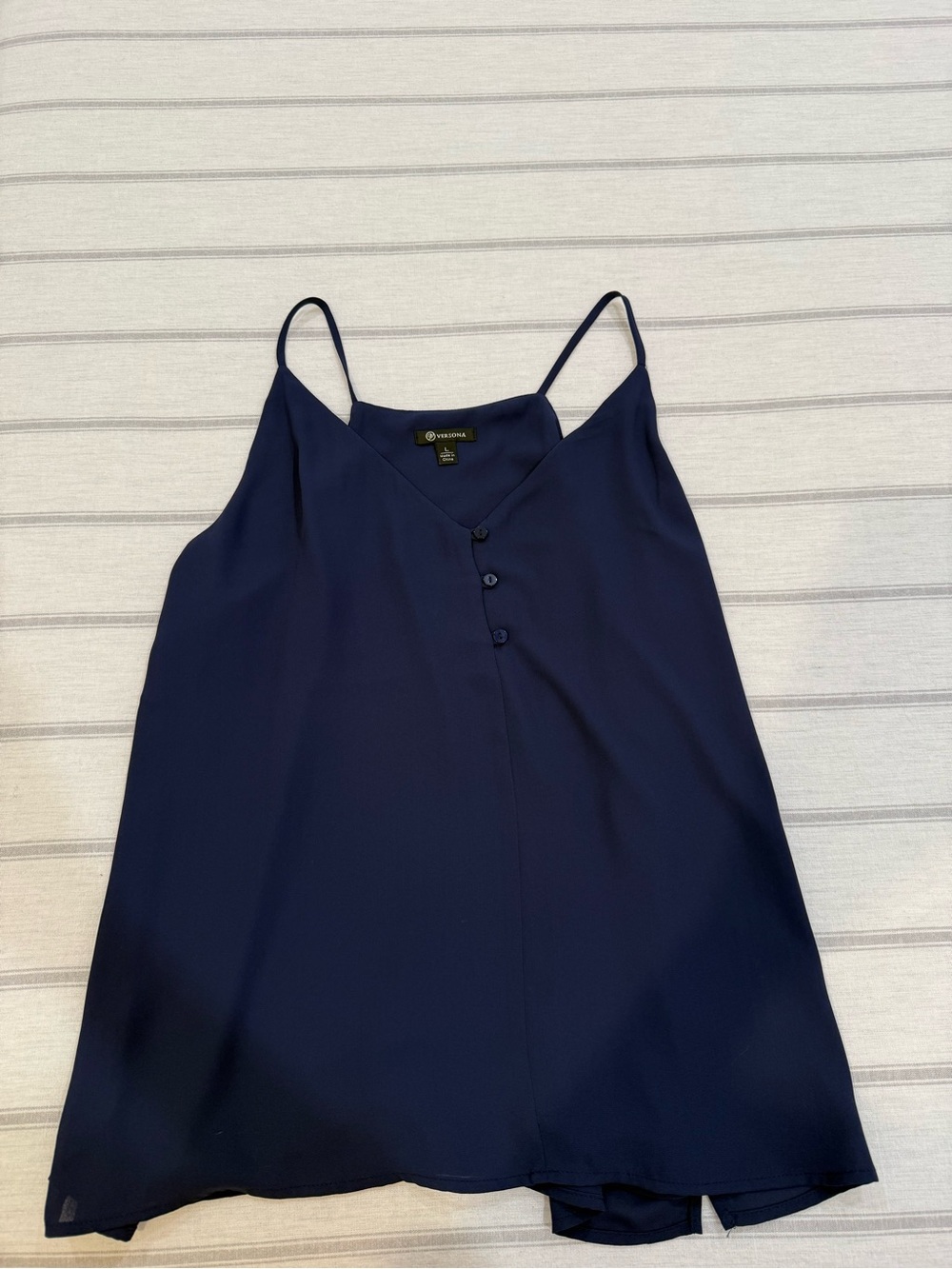 2 Camisoles- Navy and White Spaghetti Strap